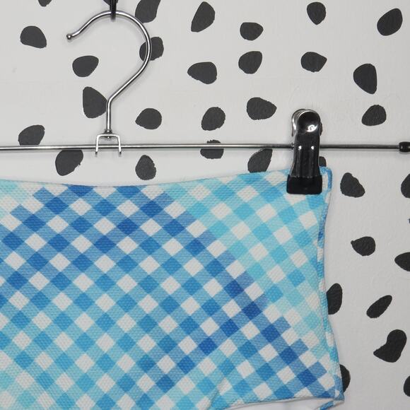 L*Space Portia Blue Picnic Plaid High Waist Bikini Swim Bottoms - Picture 3 of 8